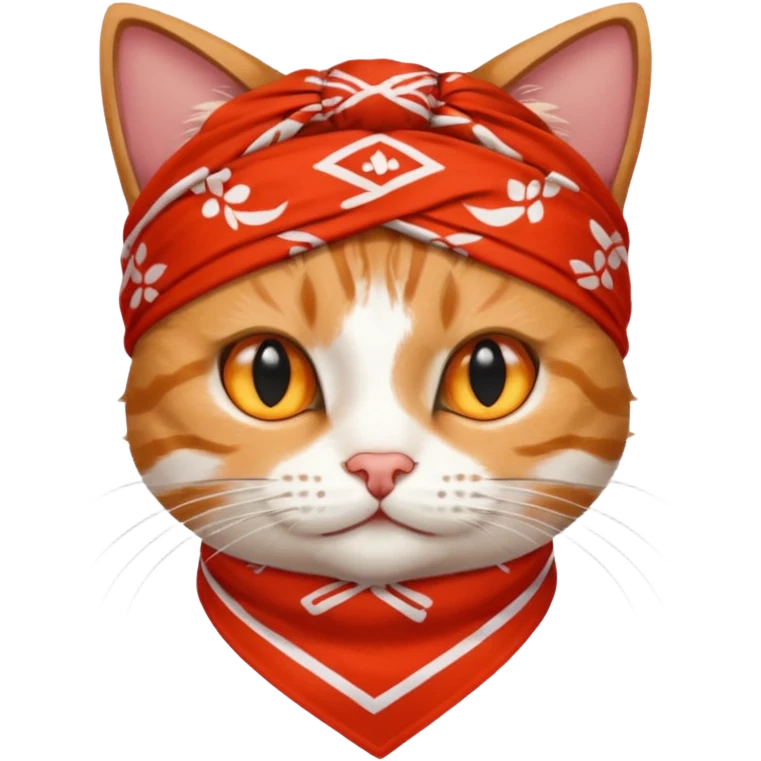 cat with wearing red bandana emoji