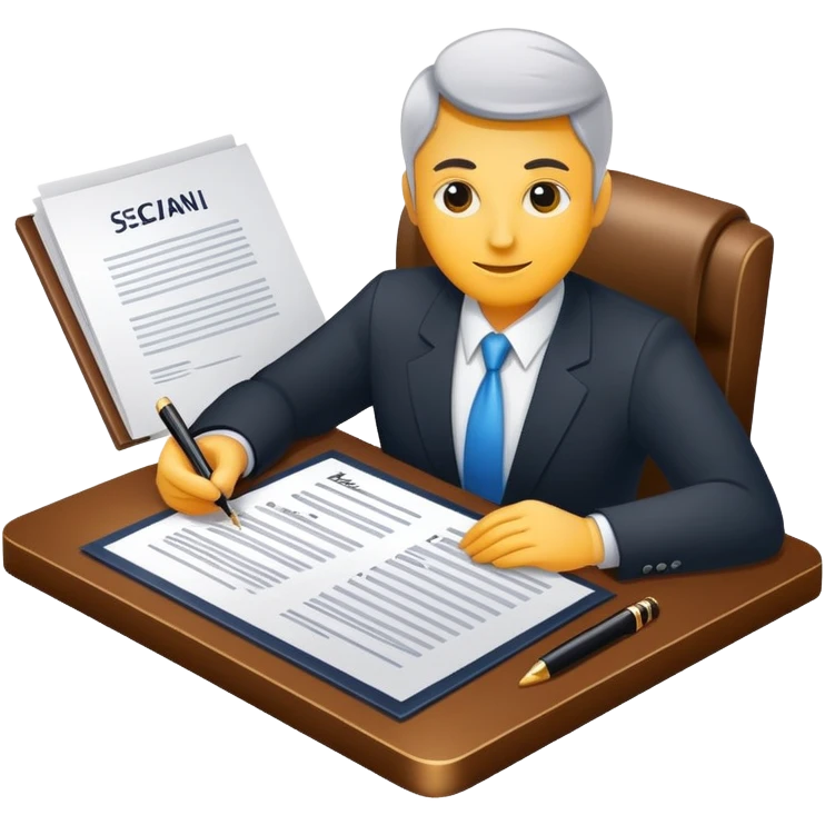 business contract with signature emoji