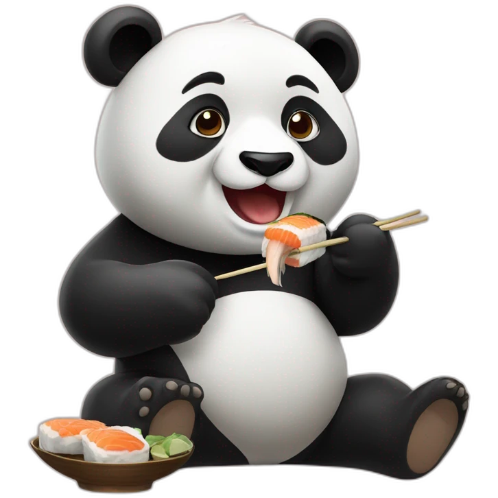 Panda eating sushis emoji