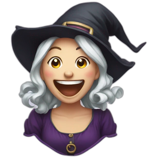 Laughing witch emoji