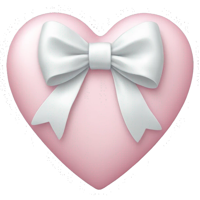 Pastel pink heart with white bow emoji