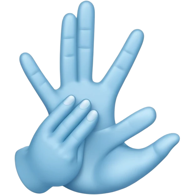 Light blue clapping hands emoji with three fingers emoji