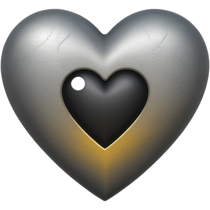 Corazón gris con negro  emoji