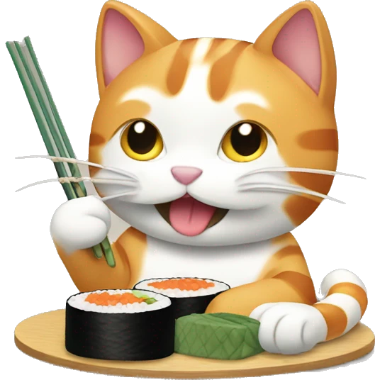 Cat eating sushi  emoji