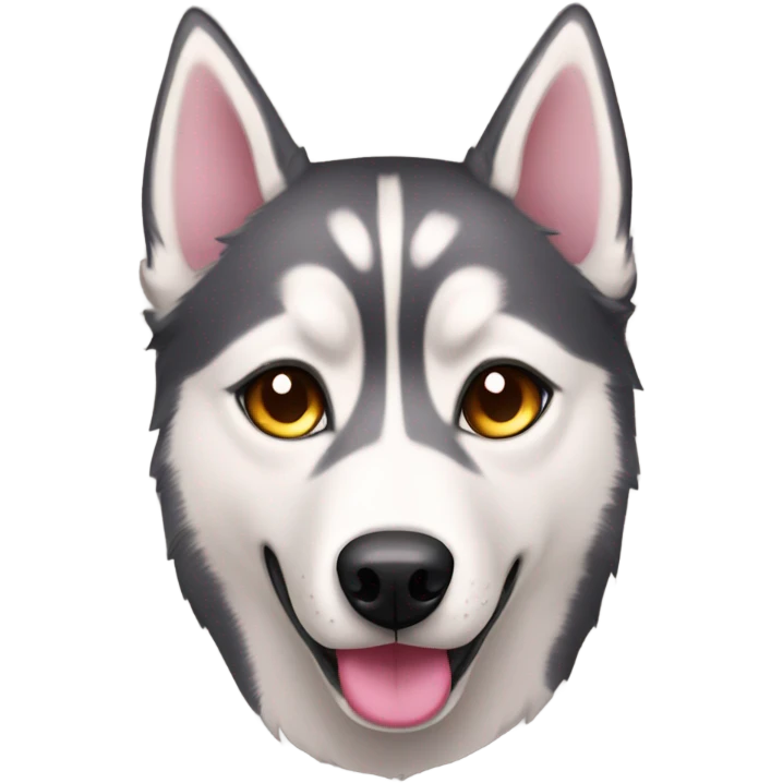 Dark blonde husky amber eyes nose pink with tongue out  emoji