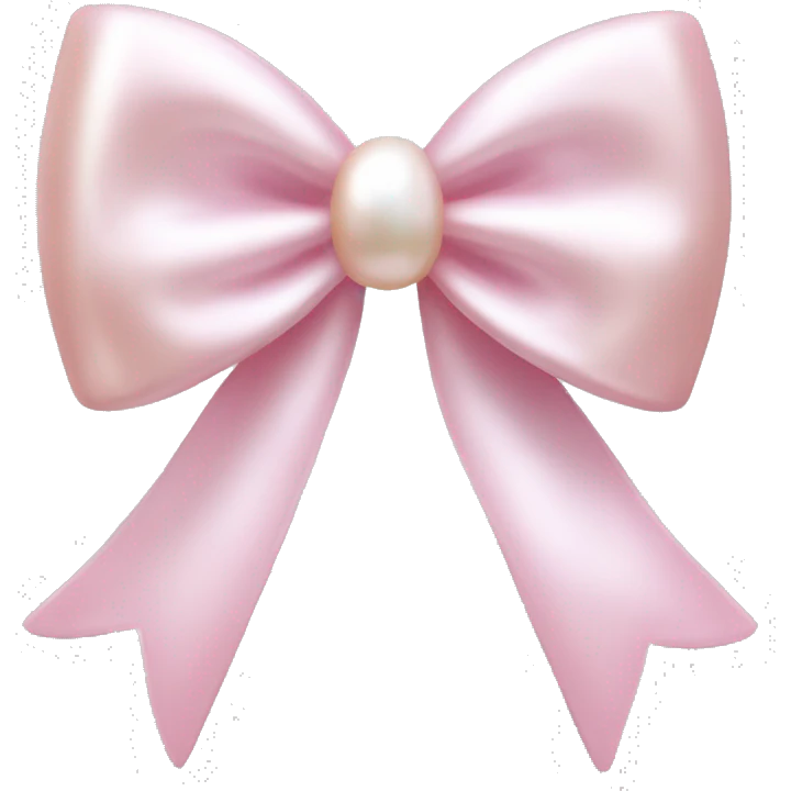 Light pink coquette pearl bow emoji