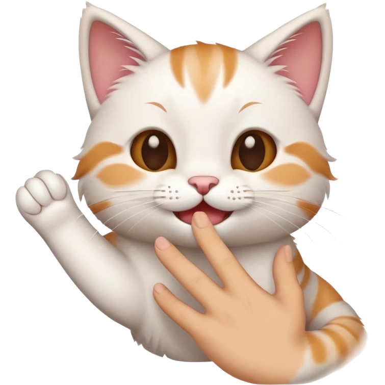 hand petting a happy cat emoji