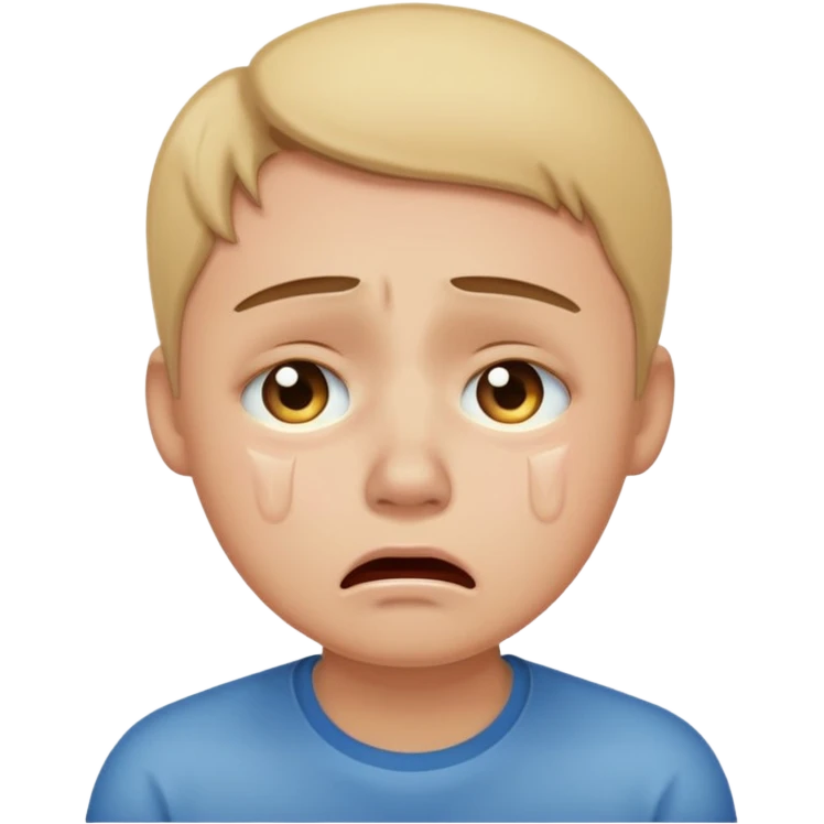 a round crying person  emoji