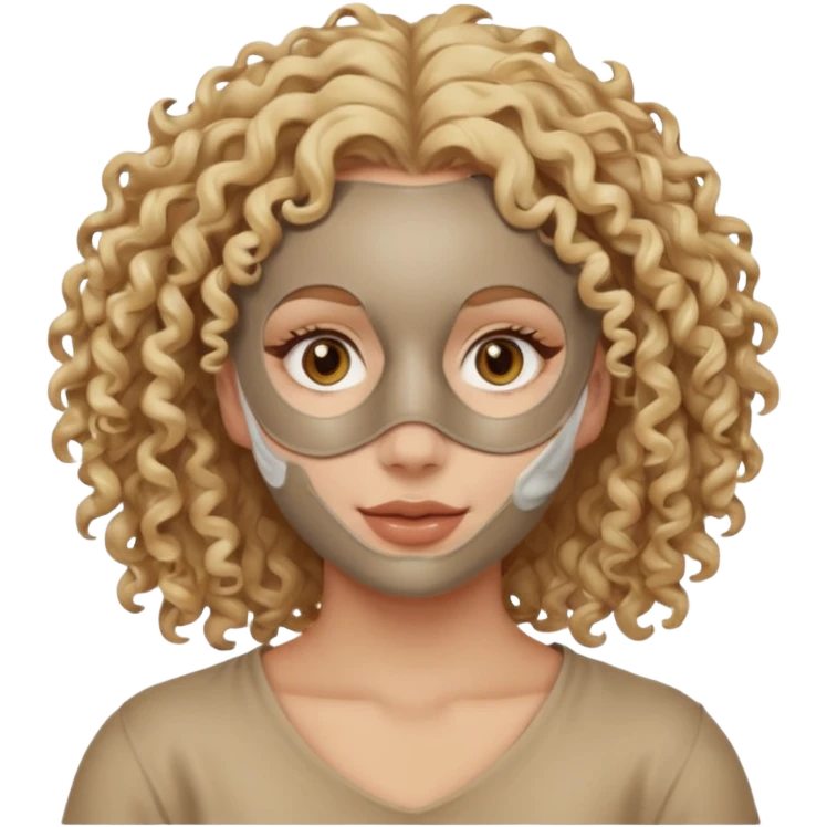 full face clay mask woman blond curly emoji