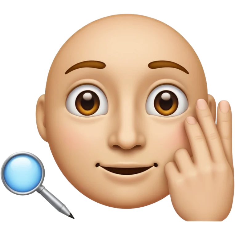 A classic emoji nose, no face, with a pointer finger touching the tip of it emoji
