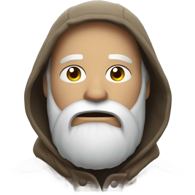 Bearded man freezing outside emoji