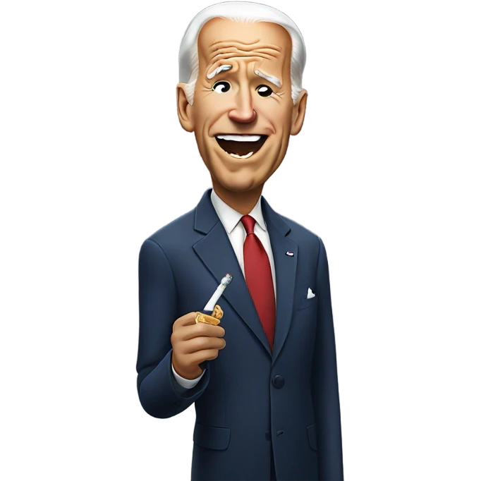 Joe Biden with a cigarette in his mouth emoji