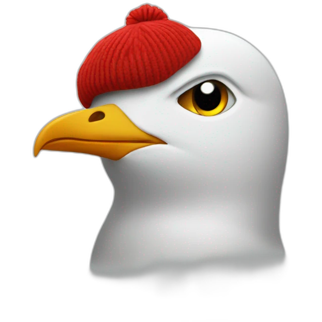 seagull red beanie emoji