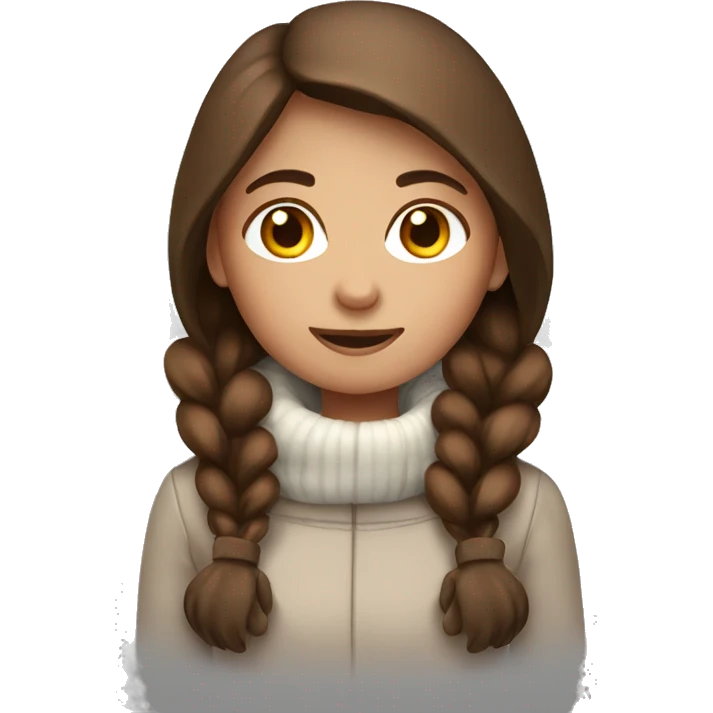 brown haired girl in mittens emoji