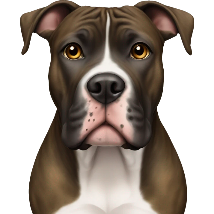 Black and Blonde Brindle Female American Staffordshire with brown eyes emoji