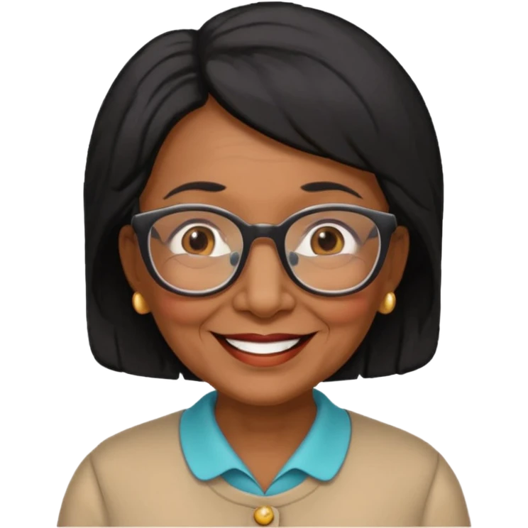 Old Lady 54 age black hair emoji