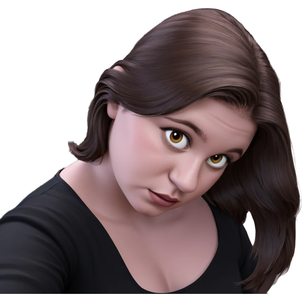 brown haired beauty in black emoji