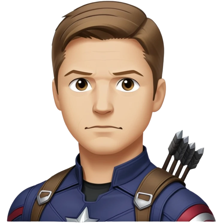 hawkeye clint barton portrait marvel, brown hair from captain america: civil war emoji