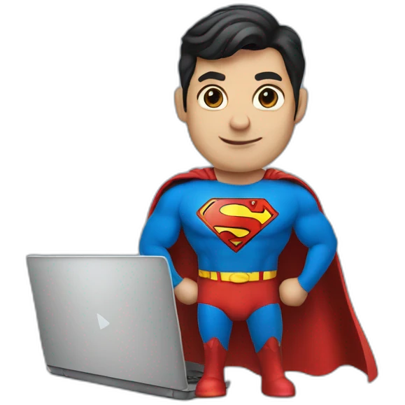 superman with laptop emoji
