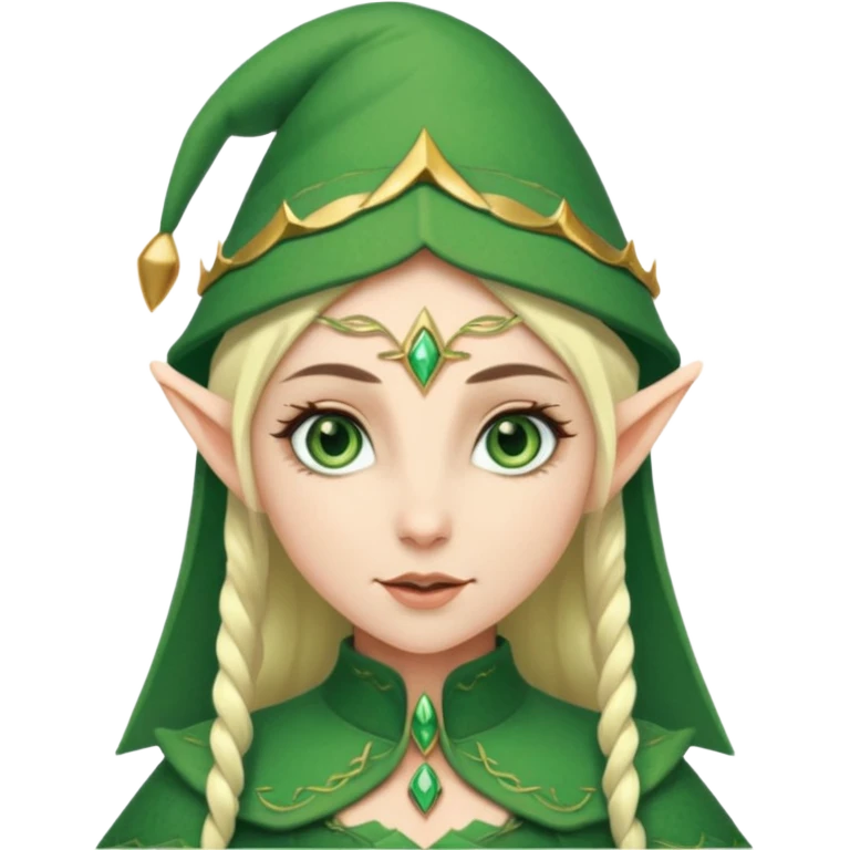 A female elf with a hat emoji