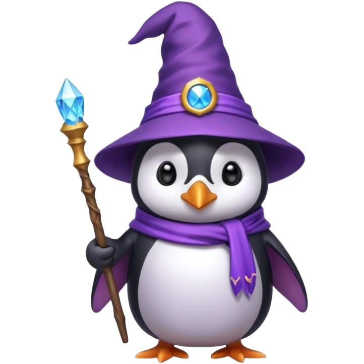 Purple wizard penguin emoji