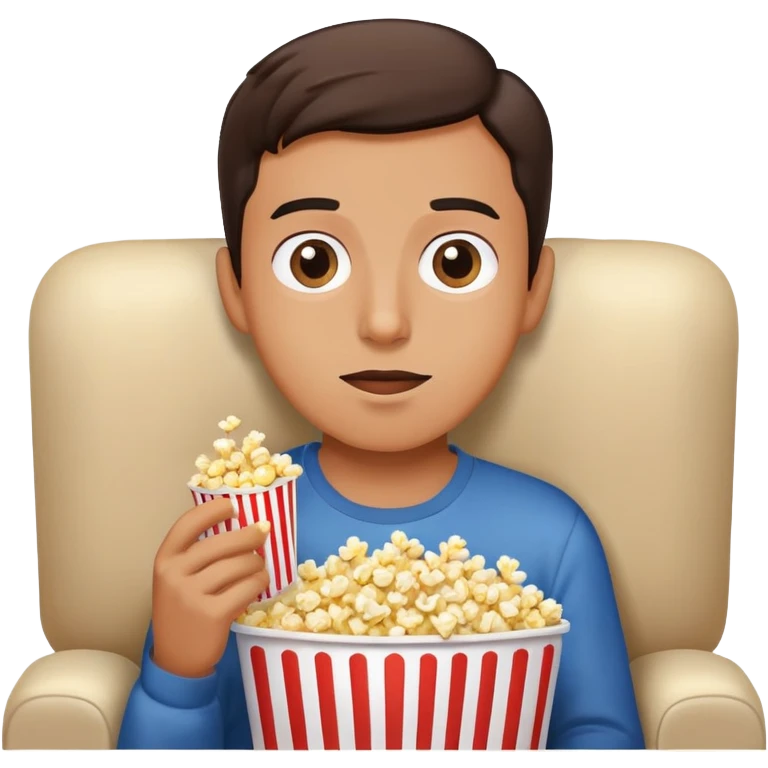 person watching TV with popcorn emoji