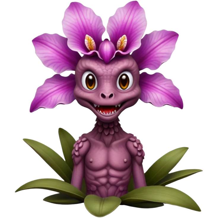 demogoron creature with natural and orchid like characteristics emoji