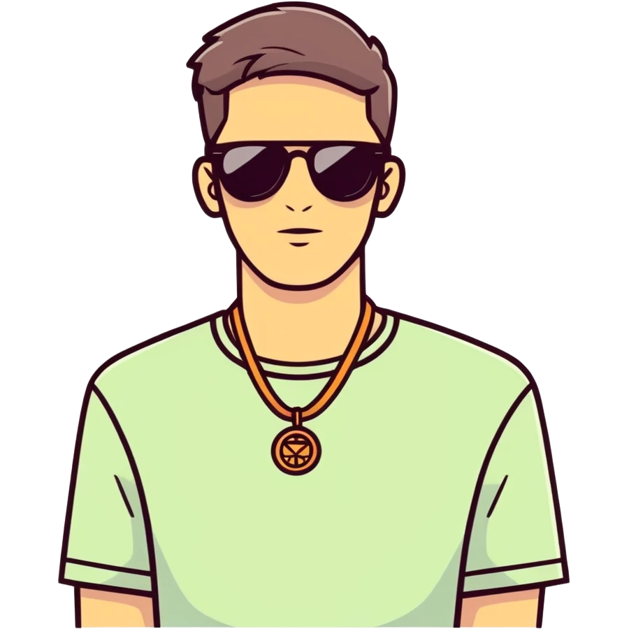 man with sunglasses and necklace emoji