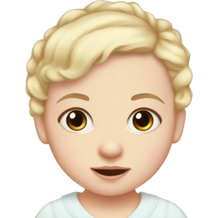 Cute pale light skin newborn baby girl  emoji