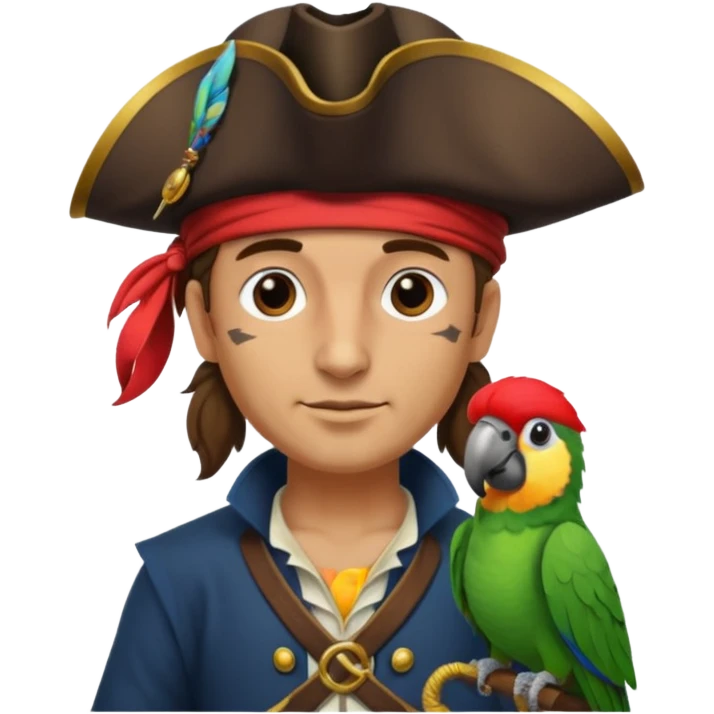 pirate and parrot emoji