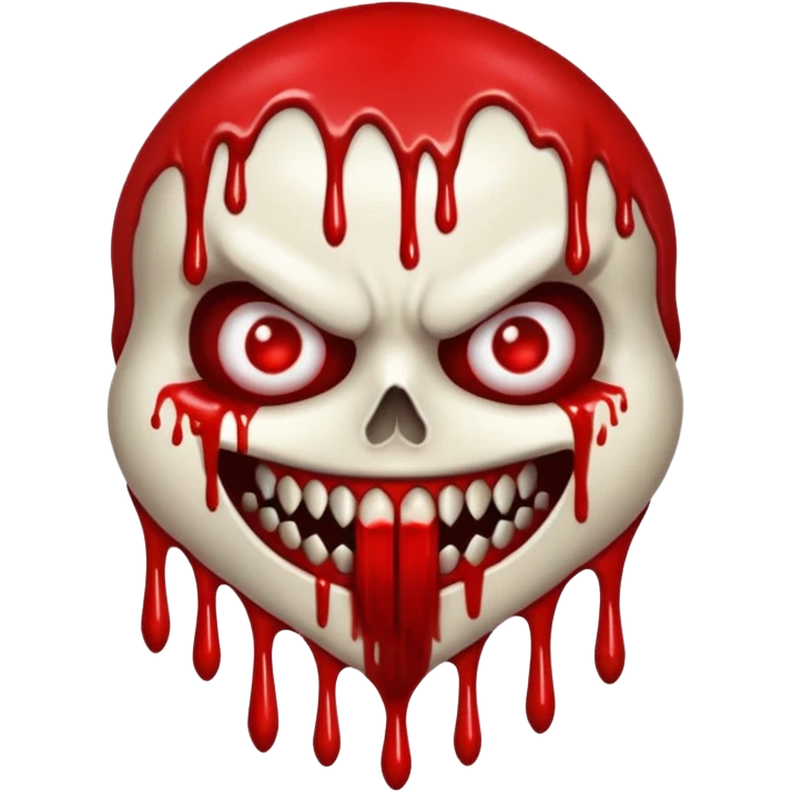 A logo with a bloody and scary killer design emoji