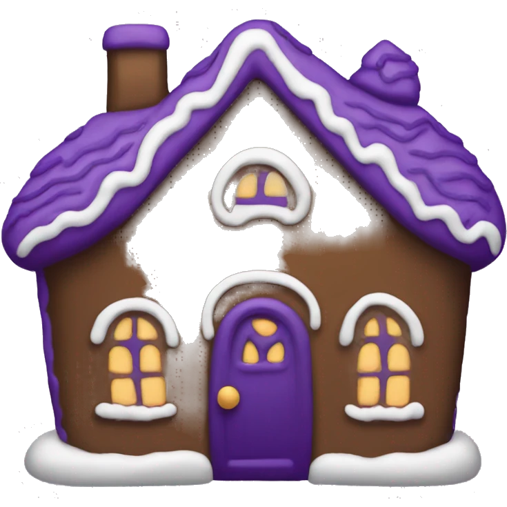 Cosy dark purple gingerbread house  emoji