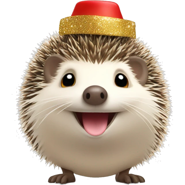 hedgehog in a New Year's hat emoji