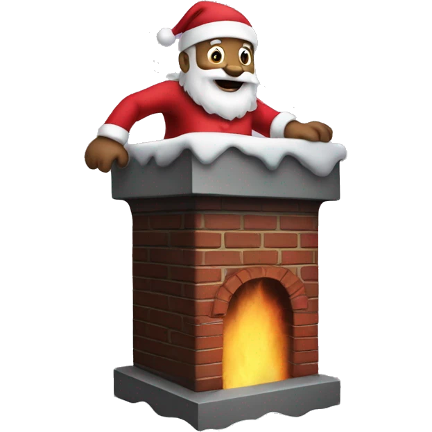 Santa coming down the chimney emoji