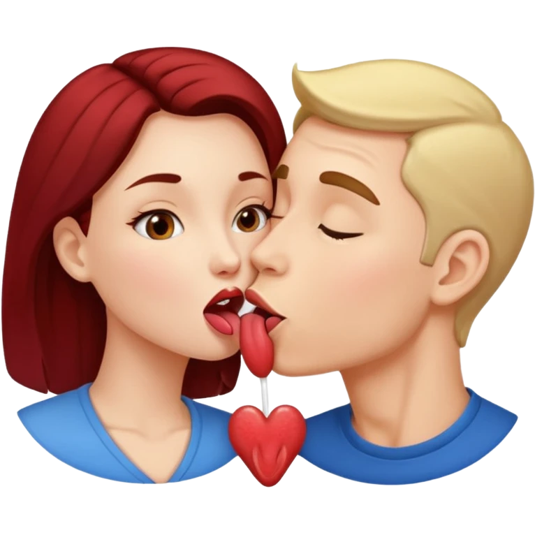 A man and a woman licking each others tongue emoji