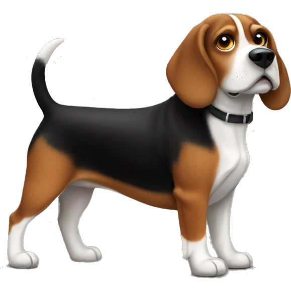 fat black and brown beagle emoji