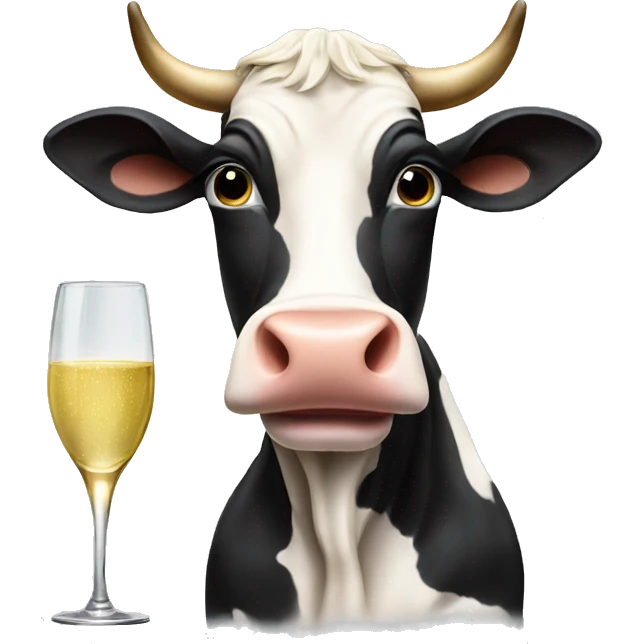 Cow with champagne emoji
