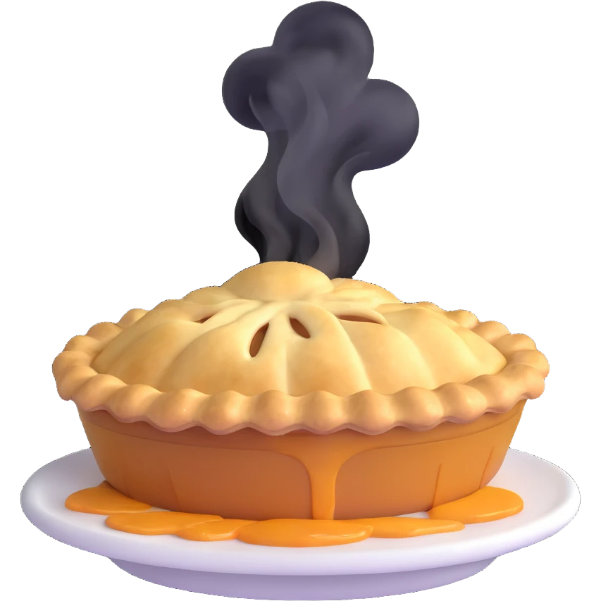 steaming apple pie with cinnamon emoji
