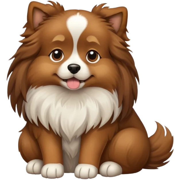 Dog with long hair sitting  emoji