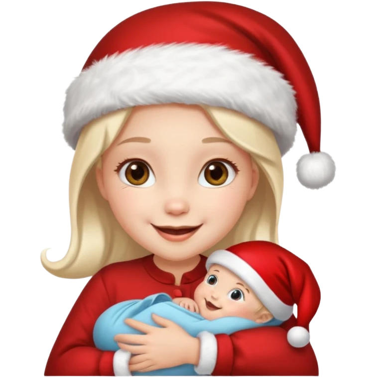 christmas girl with baby face emoji