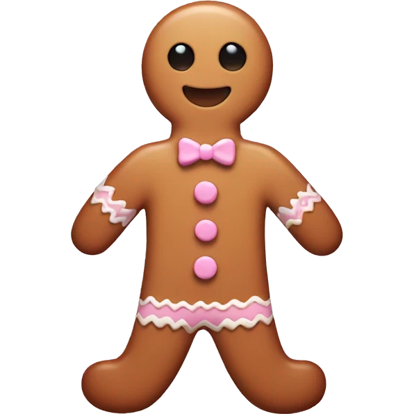 Light pink  gingerbread man emoji