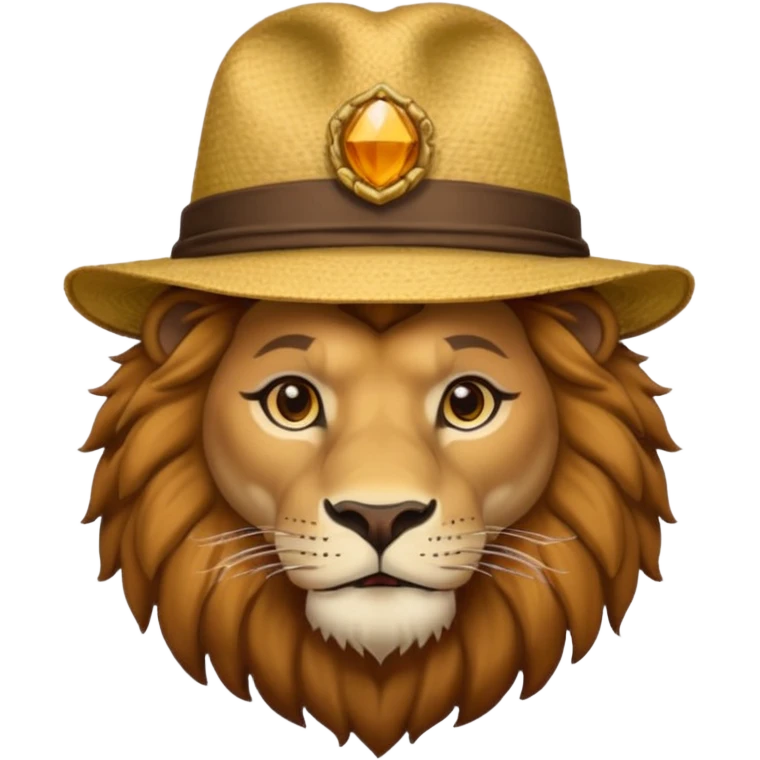 lion man wearing hat emoji