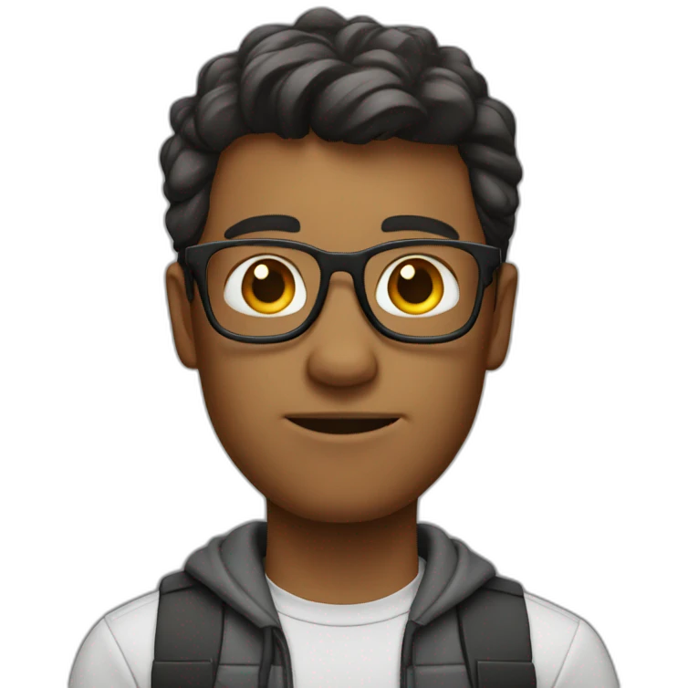 Guy with nerd look emoji