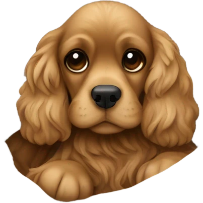 Cocker spaniel in a blanket emoji