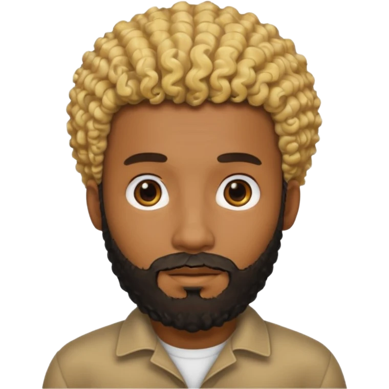 Black man with curly blonde hair and a black beard emoji