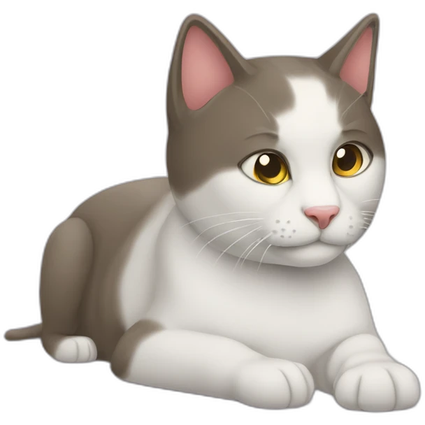 un gato verded siendo comido por un perro emoji