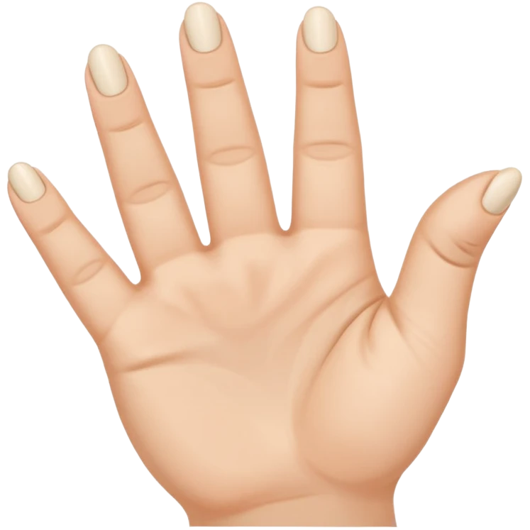 Keyboard background of cartoon woman's hand flicking me off, but has 3 middle fingers and the front of the fingers are facing me and the nail of the finger is located at the top and the knuckle joints. Other 3 fingers and thumb are folded down into fist emoji