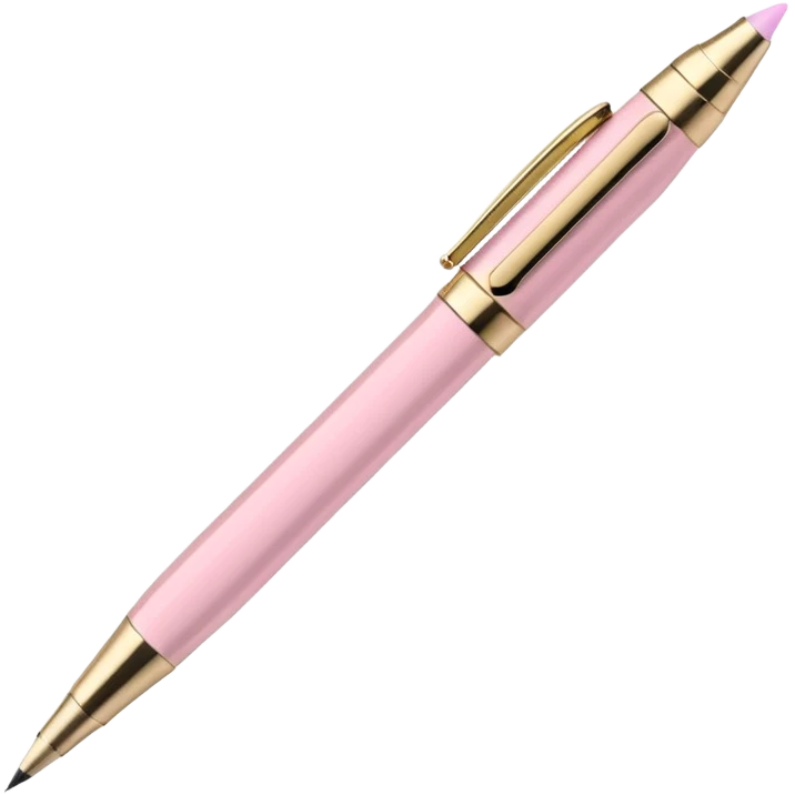 Pastel pink mechanical pencil with metallic gold clip, luxury finish emoji