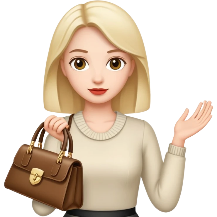 Me holding handbag emoji