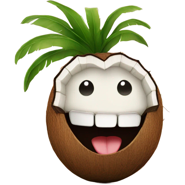 Smiling coconut  emoji